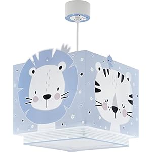 Dalber kinderlampe Pendelleuchte Hängelampe Baby Jungle Tiere Dschungeltiere, Kunststoff, Blau