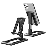 Support Téléphone/Tablette, Support Téléphone Bureau Portable Réglable Support Dock Pliable Support de Table pour iPhone 13/12/11/XR, iPad, Galaxy S20/S10, Huawei etc., Noir