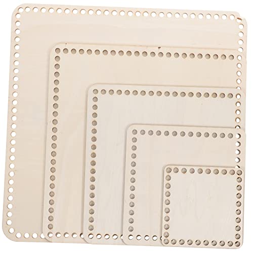Beatifufu 5Pcs Wooden Basket Bottoms for Crochet Knitting Durable Wood Base for Crafting Baskets for Decorative Containers for Beginners Professionals