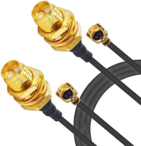 onelinkmore U.FL to RP-SMA Female Pigtail Cable 17cm, 2 Pack, IPX MHF1 | 17cm 1.13mm pigtail for Mini PCIe U.FL/MHF1 to RP-SMA female with center pin; not standard SMA or MHF4.