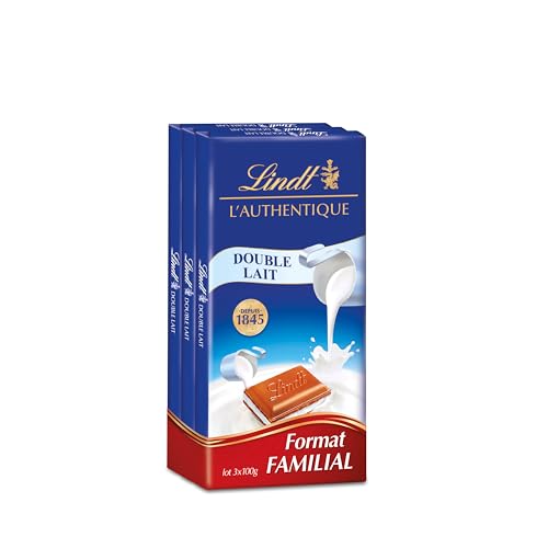 Lindt - Lindt - Lot de 3 Tablettes L'AUTHENTIQUE - Chocolat Double Lait, 3x100g - -12%