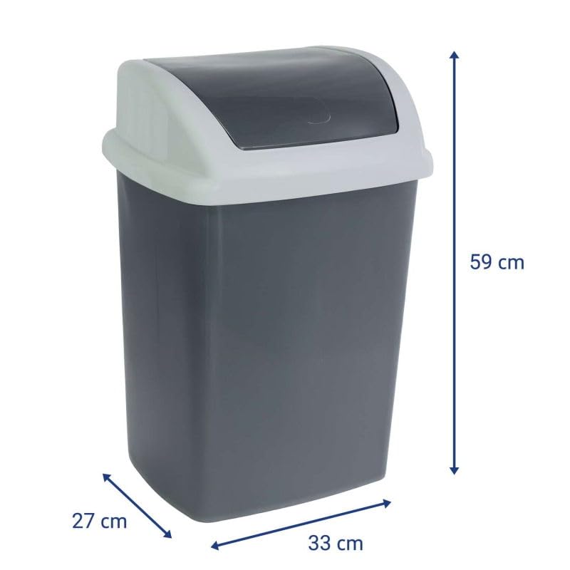 Basurero MAUL con tapa basculante 24 L gris oscuro miniatura 3