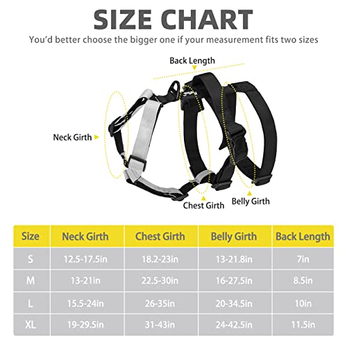 Pupteck Escape Proof Dog Harness - No Pull Padded Pet Halter Harness With Soft Lift Handle For Medium Large Doggies Walking, Hiking, Hunting Black #TOP1