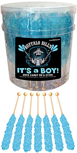 Buffalo Bills It’s A Boy Light Blue Rock Candy On A Stick (36-Ct Tub Wrapped Rock Candy Sticks)