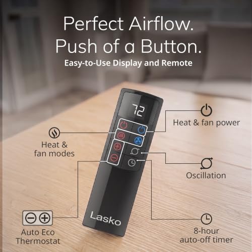 Lasko 38" DUO Comfort Tower Fan Space Heater - Remote - White - FHV820 | 1500W, Widespread Oscillation, High-Velocity Cooling, 3 Heat Settings, 4 Quiet Fan Modes, Indoor Fan and Heater Combo, Timer - image 5