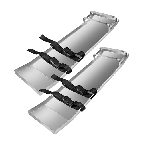 Xxzhiho Concrete Boards 30 x 8 Concrete Sliders Pair Moving Sliders Stainless Steel Knee Boards for Concrete Work Concrete Knee Boards Slider with Board Straps for Concrete Finishing