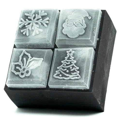 Molde de hielo navideño SILIGRAMS de silicona 4x4x2 pulgadas miniatura 1