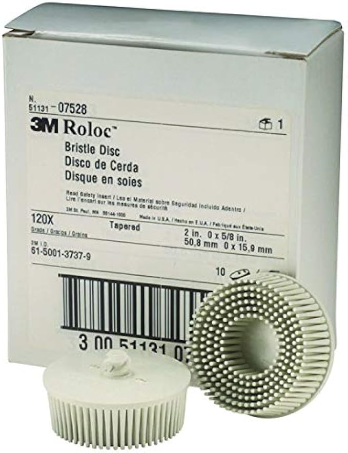 Scotch-Brite Roloc Bristle Disc, 2 inch, 120 grit, 07528 (10/Pack)