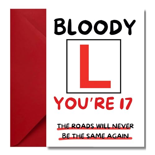 Funny 17th Birthday Card For Girls & Boys Learner Driver Design Perfect For Son Daughter Grandson Granddaughter