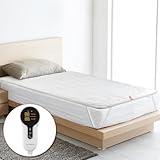 Comfytemp Heated Mattress Pad Twin, Dual Zone Electric Bed Warmer-Upper Body & Foot Temperature Difference Design, Water-Resistant Bed Heater with 12 Heat Settings & Auto-Off, Multi-Mode, Washable