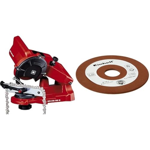 Einhell GC-CS 85 E - Afilador para cadenas, 85 W, 5500 min-1, Rojo & 4500076 Disco para afilador de cadenas de motosierra (3,2mm)