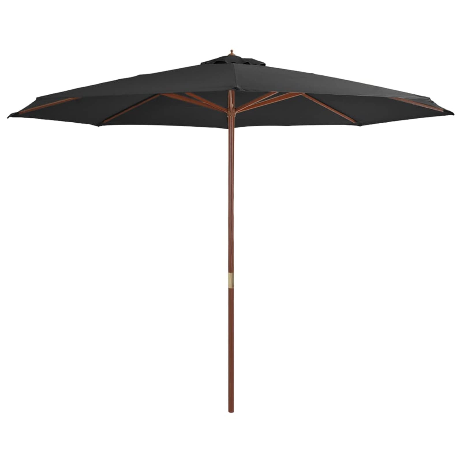 Homgoday Sombrilla de jardín con Palo de Madera 350 cm Gris Antracita Sombrilla Terraza Exterior, Sombrilla Jardín Grande Orientable Jardín Parasol Balcón