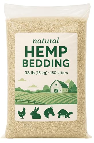 CountryMax Super Absorbent Hemp Bedding  33 lb Bag (150L / 5.2 cu ft)  Low Dust, Natural Odor Control, Eco-Friendly Pet Bedding for Chicken Coops, Rabbits, Horses & Reptiles