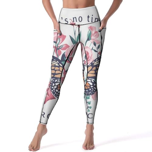 Legging de yoga fitness femmes : pantalon de sport taille haute jogging gym papillon taille S