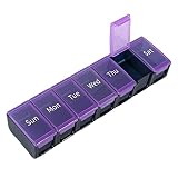 Lopeceal Pill Organizer Large Capacity Weekly Pill Box, Travel 7 Day Medicine Organizer BPA Free wit