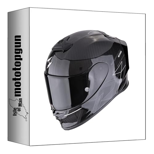 Scorpion Casque intégral pour Moto exo-r1 Evo Carbon air cynergy Noir Blanc S 110-491-55-03