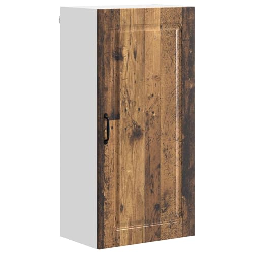Yisssmeng Kalmar Armoire de cuisine suspendue avec espace de rangement, armoire en bois vieilli, 50 x 31 x 100 cm, armoire de cuisine suspendue moderne à...