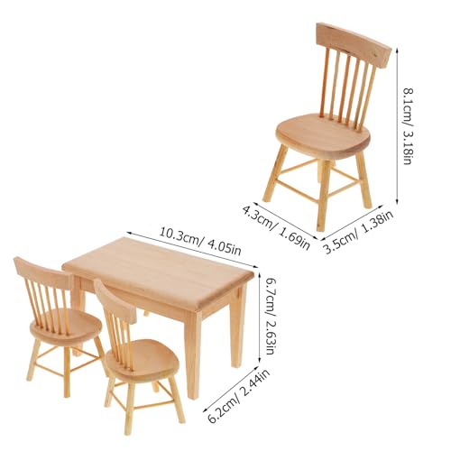 Toyvian Conjunto De Cadeiras De Mesa De Jantar Em Miniatura Móveis De Casa De Bonecas De Madeira Com