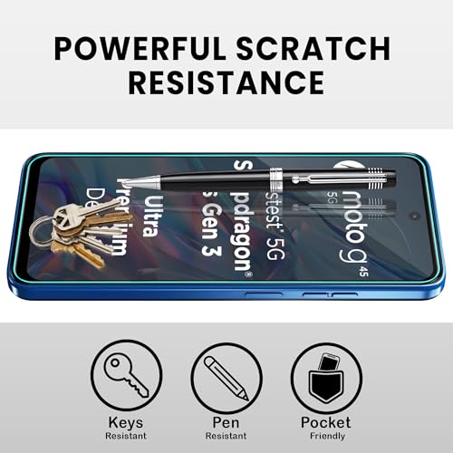 Image of FIRST MART Military-Grade Gorilla Tempered Glass Compatible For Motorola G45, Moto G73 and Moto G32 5G (6.5 Inch) With Easy Installation Kit | Edge To Edge Coverage | Black, Pack of 2