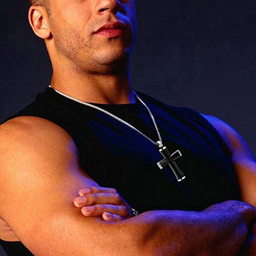 Oinsi Cross Cremation Necklace For Ashes Stainless Steel Crucifix Memorial Urn Jewelry For Women Men Keepsake Pendant(Black) #TOP5