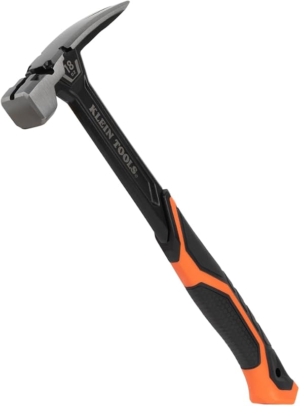 H80918S Smooth Face Framing Hammer with Straight Claw, 18-Ounce Forged Steel, Magnetic Nail Starter and Extra-Large Squared Strike Face