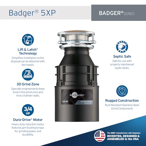 InSinkErator Badger 5XP Garbage Disposal, Badger Series 3/4 HP Continuous Feed Food Waste Disposer by InSinkErator - Image 2