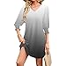 Women's Summer Dresses 3/4 Puff Sleeve Casual Gradient Color Sundress with Pockets Beach Fashion Loose Flowy Dress S-2XL Black