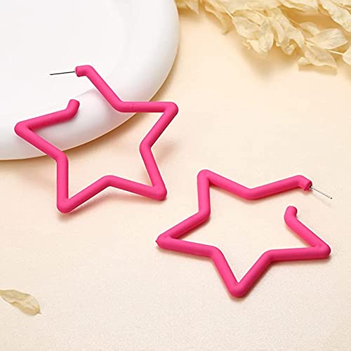 Aophire Hot Pink Earrings For Women Dangle Drop Earrings Summer Holidays Rave Fun Girls Earrings Gift (Pink Star Earrings) #TOP2