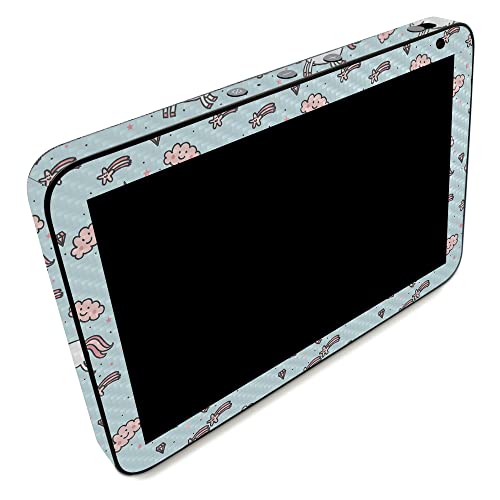 Image of MightySkins Carbon Fiber Skin Compatible with Amazon Echo Show 8 (Gen 2) - Cute Unicorns | Protective, Durable Textured Carbon Fiber Finish | Easy to Apply | Made in The USA