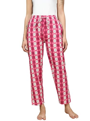 Image of PYNK by Lux Cozi Women's Cotton Printed Palazzo Pyjama Relaxed Lounge Pants | Super Soft Comfortable | Loungwear Pyjama Pant-Pack of 1
