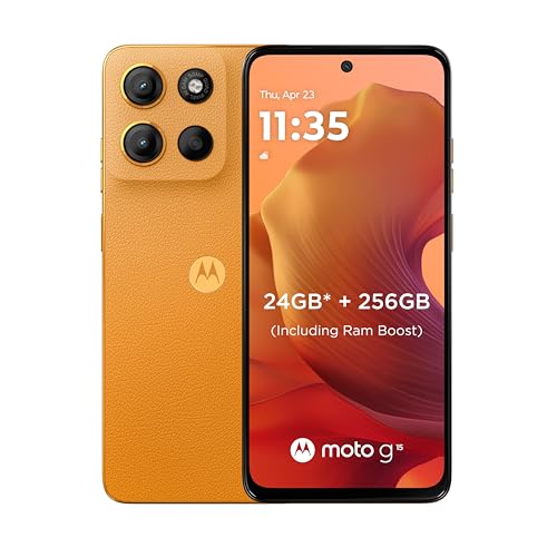 MOTOROLA G15, 8GB RAM,DUAL SIM,256 GB ROM, MediaTek Helio G81, 6.72", Android 15, Sunrise Orange