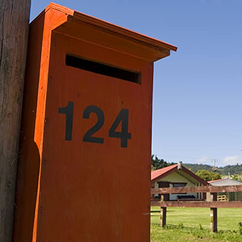 Rquna 3.6 Inch House Numbers Sticker Stainless Steel Black Self-Stick Metal, House Numbers For Outside, Rust Protection Number Instructions For House Mailbox Address Numbers(Number Black 3) #TOP5