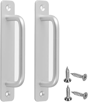 2-Piece Handle Aluminum Alloy Door Handle Metal Cabinet Pull Handle Kitchen Door Handle Interior Bathroom Handle Sliding Door Opening Assistance Cupboard Cabinet Closet Drawer Easy Operation DIY