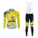 Traje Jerseys de Ciclismo para Hombre Ropa de Ciclo Manga Larga+Babero de Ciclo del Cojín del Gel 20D Conjunto Completo de ModaTraje de Ciclismo de Bicicleta de Montaña Transpirable / Secado rápido
