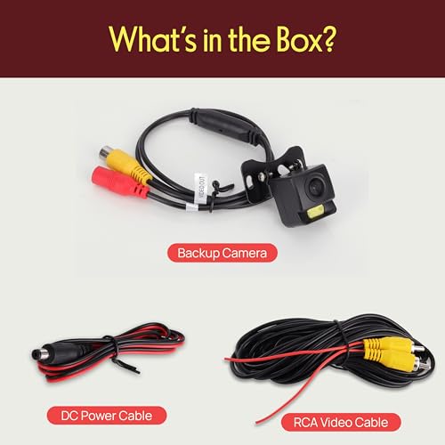 Image of Pyle Rear View Backup Camera for Car - Compact Reverse Cam with Distance Scale Lines,Night Vision, 170 Tilt-Adjustable Lens, IP67 Waterproof,12V RCA Video Output - Universal Fit for All Vehicle Types