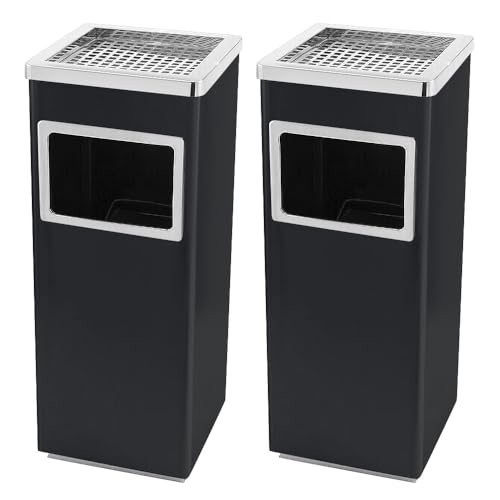 LANTUS Cendrier amovible sur pied en acier inoxydable, Poubelle en acier inoxydablePour usage commercial, extérieur, intérieur et extérieur24*24 * 60 cm...