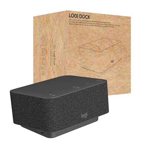 Logitech - Logi Dock, Station d'accueil pour Ordinateur Portable USB-C Tout-en-Un, Téléphone de conférence, Réduction de Bruit, Bluetooth, Windows/macOS, certifié...