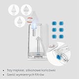 Lionelo Bezprzewodowy Elektryczny Aspirator do Nosa dla Niemowląt BabyAir Flow, 9 Poziomów Ssania, 3 końcówki, Lampka Nocna, Akumulatorowy, Duża Moc, Ładowanie USB-C