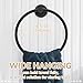 APLusee Matte Black Towel Ring Wall Mounted, Hand Towel Holder for Bathroom, Solid Stainless Steel Round Wall Hanger