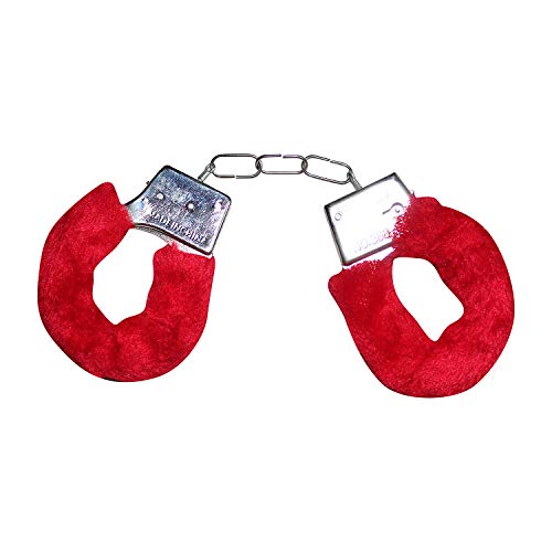 Image of Kaku Fancy Dresses Hand Cuffs for Kids /Phenovo Police Cop Sheriff Officer Handcuff Toy /Police Role Play Costume Accessories Metal Fur Handcuffs /Hathkadi Toy
