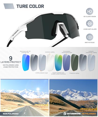 Image of Sport Polarized Sunglasses for Men and Women, Stylish and Lightweight Cycling Sunglasses with UV400 Protection