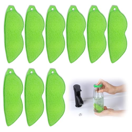 9Pcs Magic Beans Bottle Cleaner Sponge Reusable Small Mouth Bottle Cleaning Sponge Heat Resistant Ceramic Scrubber for Internal Cleaning Green Polyurethane Brush for Baby Bottles Cups Vases