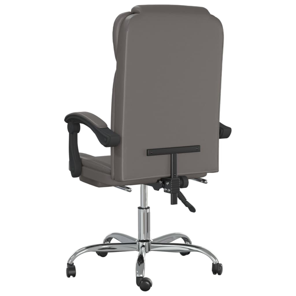 Silla de oficina con función reclinable, piel sintética, respaldo ajustable, altura y función giratoria de 360 grados, silla de escritorio con reposapiés y ruedas para oficina en casa