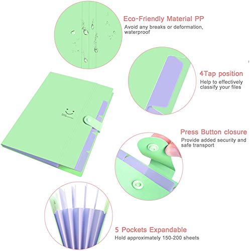Image of Corslet Aesthetic Stationery Set: 6 Pastel Double-Ended Highlighters and 5-Pocket Expanding File Folder with Labels for Bible Journaling, School & Office