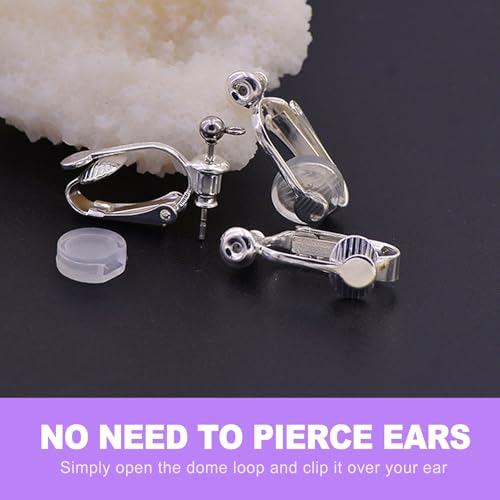 20 Pcs Clip-on Earring Converters Convert and 10 Pieces Silicone Earring Pads, Pierced Earrings to Clip On, Earring Clips for Non Pierced Ears, Comfort Pads, Silver & Gold Tone4