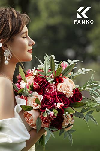 Fanko Fake Rose Artificial Flowers: Silk Champagne Rose Artificial Flowers Bulk Fake Flowers For Decoration Artificial Flowers Bouquet Roses Fall Burgundy Roses Arrangements #TOP4