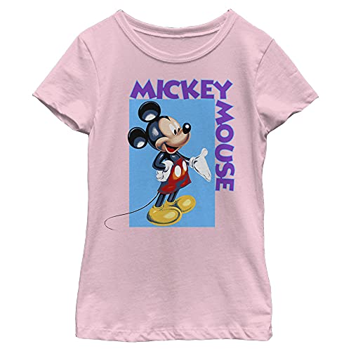 T-shirt Mickey Disney fille rose clair idéal pour l'école et les sorties au parc