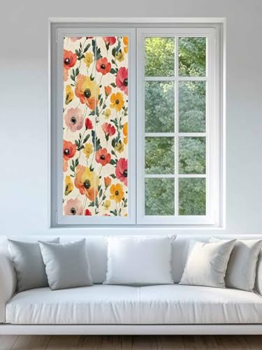 Vinilo decorativo para ventana privacidad, rojo y amarillo, 18x39in miniatura 6