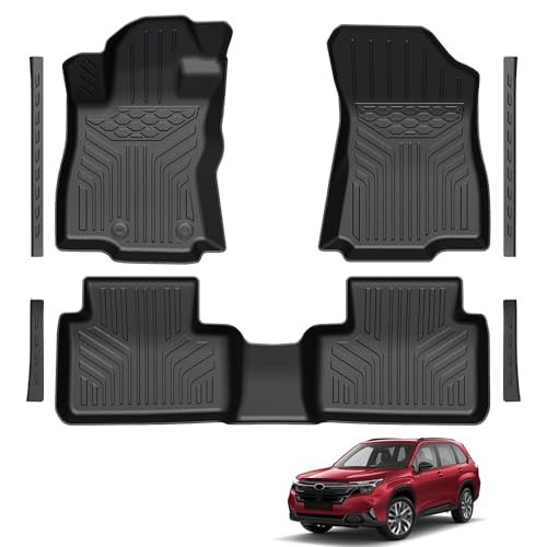 LUMWAY Floor Mats for Subaru Forester 2026 2025 (Not for Hybrid & Wilderness) TPE All Weather Floor Liners Door Sill Guards for Forester Base Premium Sport Limited Touring Accessories