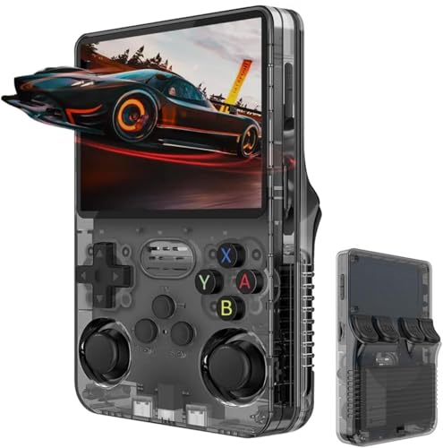 Whatsko RG35XX H Retro Consolas de Juegos Portátil,con Sistema Linux Arm Cortex-A53 1.5GHz,Soporta 5G WiFi Bluetooth HDMI Salida de TV,64G con 5515 Juegos de Consola de Videojuegos(Negro)